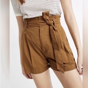 Madewell High-wasted Brown Paperbag Shorts, Sz 00